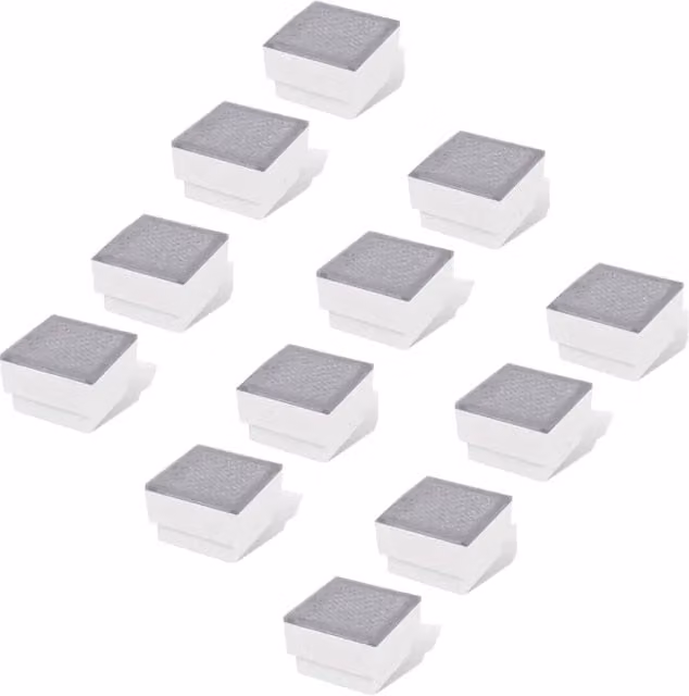 Confezione da 12 luci LED da incasso HELLOSHOP26 per esterni, forma quadrata, colore nero, impermeabili IP67, L/P/H: 10 x 10 x 6,8 cm
