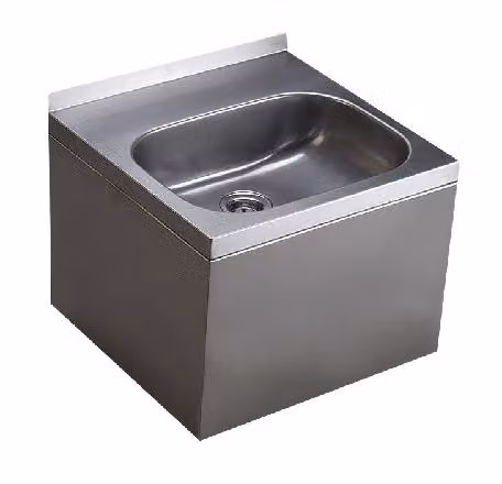 Sanela Lavabi in acciaio inox - Lavabo 400x390 mm, senza foro per rubinetto, acciaio inox opaco SLUN 13