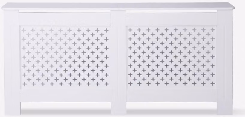 Copriradiatore in legno bianco 172x19x81,5h Fencer XXL