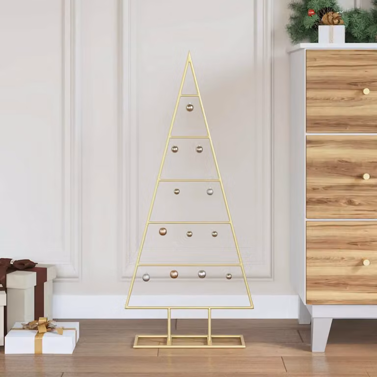 Albero di Natale da tavolo vidaXL in metallo Oro, Altezza: 90 cm