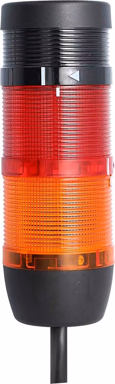 Colonna luminosa STEX24 giallo-rosso, 70 mm, 24 V CA/CC, luce LED fissa con cicalino, cavo da 2,5 metri, SS70-B2/24 150 Volume 90