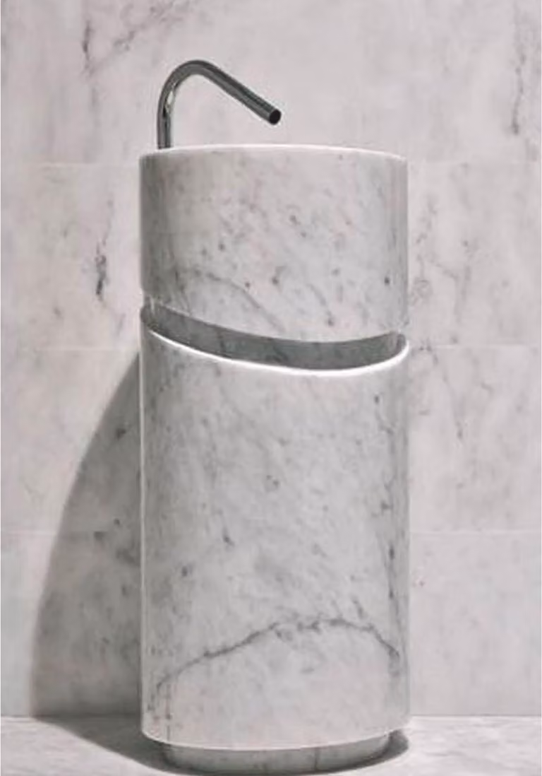 Casa Padrino lavabo in marmo bianco h. 90 cm - Lavabo freestanding