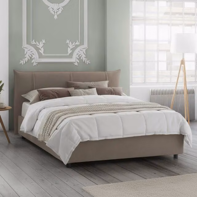 Letto Matrimoniale Akasha Talamo Italia Grigio con Contenitore a Alzata L/P/H: 160 x 200 x 95 cm – 1