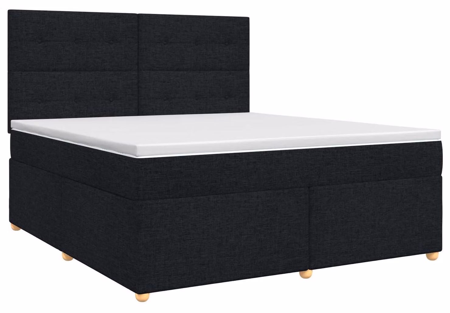 Letto a molle con materasso nero 140 x 190 cm in tessuto