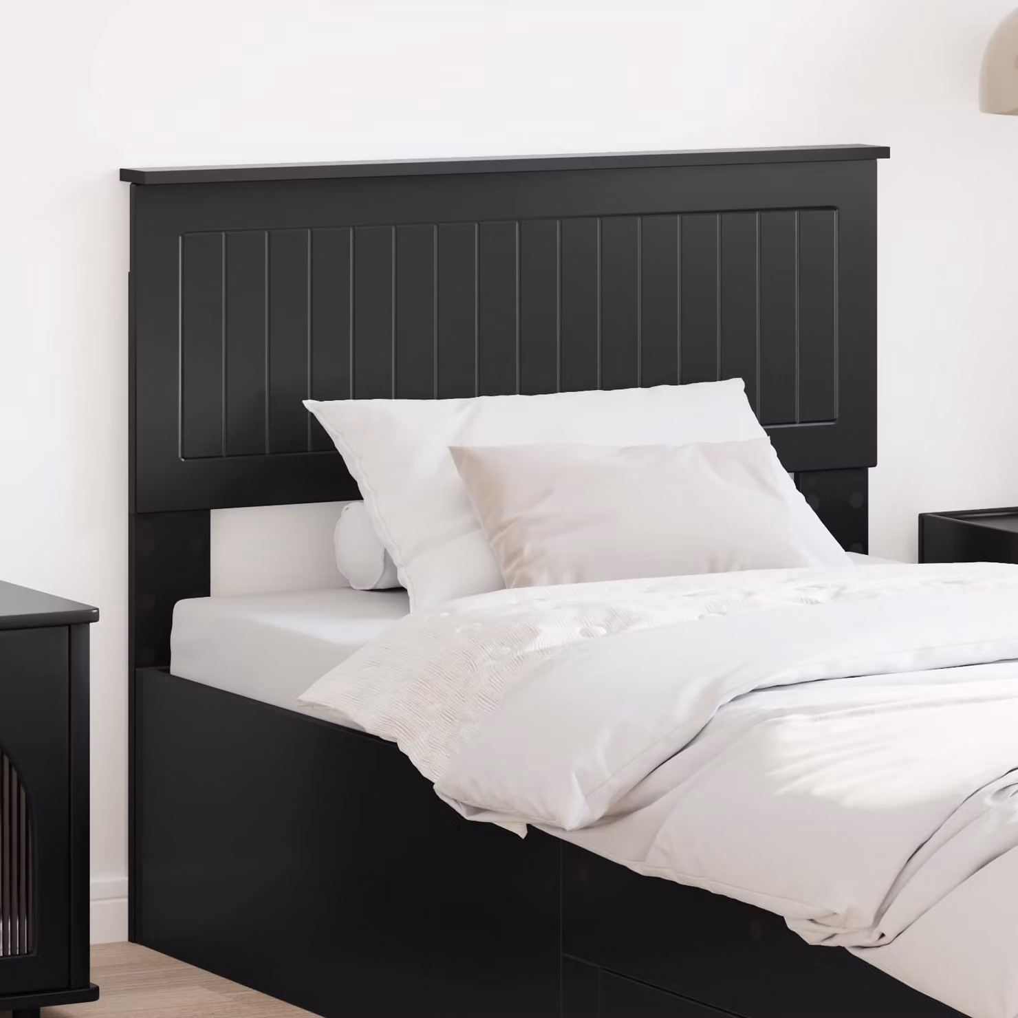 Testiera per letto moderna vidaXL in legno ingegnerizzato rovere nero