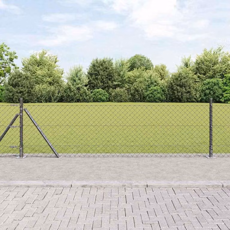 Maison Exclusive - Palo della recinzione Grigio 25 x 0,4 m (rete 40 x 40 mm)