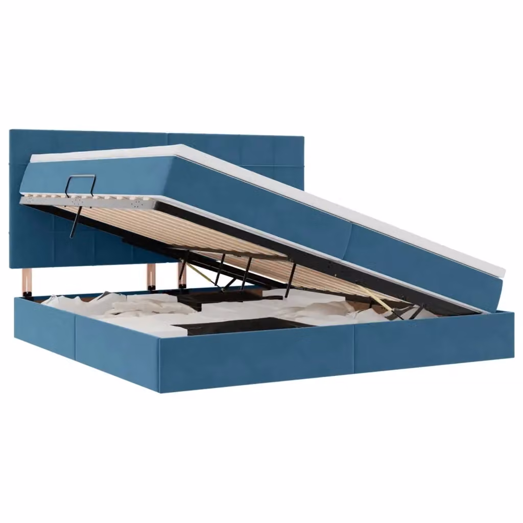 Letto con contenitore e materasso vidaXL Blu, L/P/H: 200 x 200 x 88 cm – 2