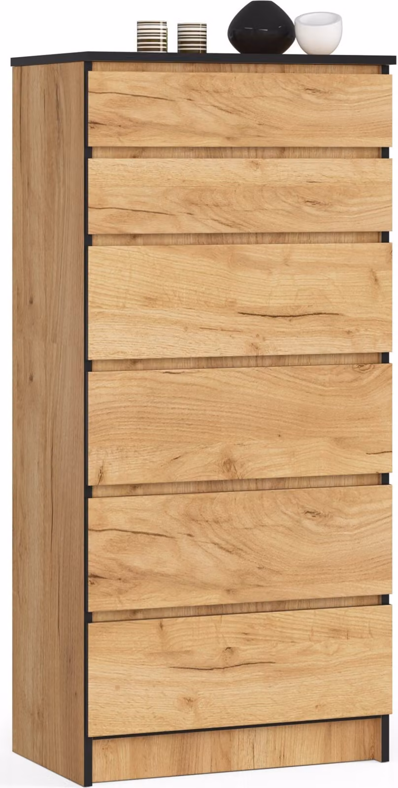 Akord Cassettiera 6 Cassetti Rovere Craft 60X40X130 Cm