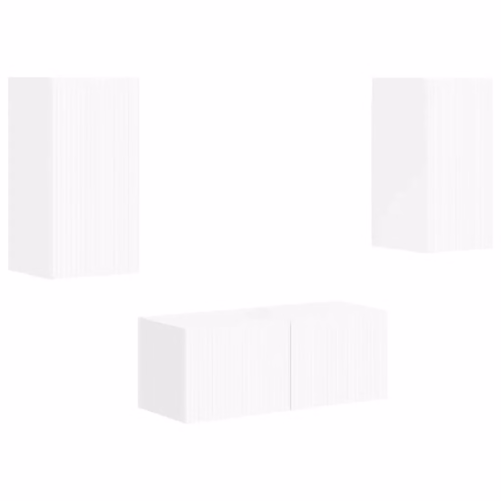 Set di 2 mobili TV vidaXL Bianco Lucido in MDF per soggiorno – 2