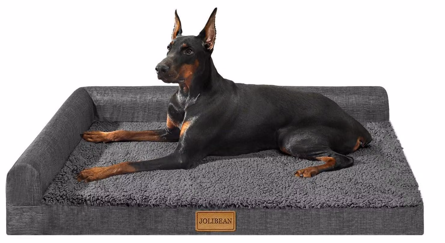 Cuccia ortopedica per cani, colore grigio scuro, dimensioni 106x71 cm, spessore 9 cm