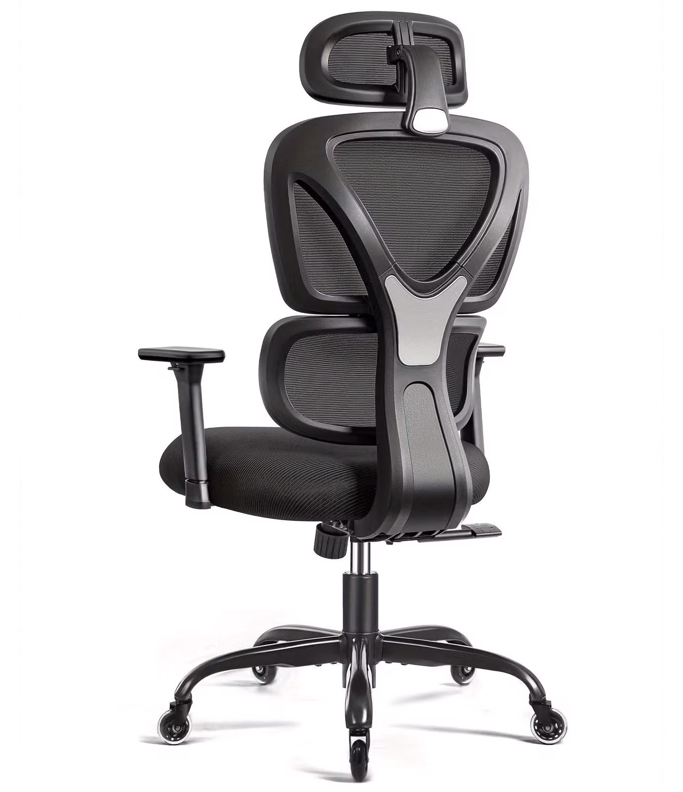 Sedia da ufficio ergonomica con supporto lombare e poggiatesta regolabili - Sedia da computer confortevole
