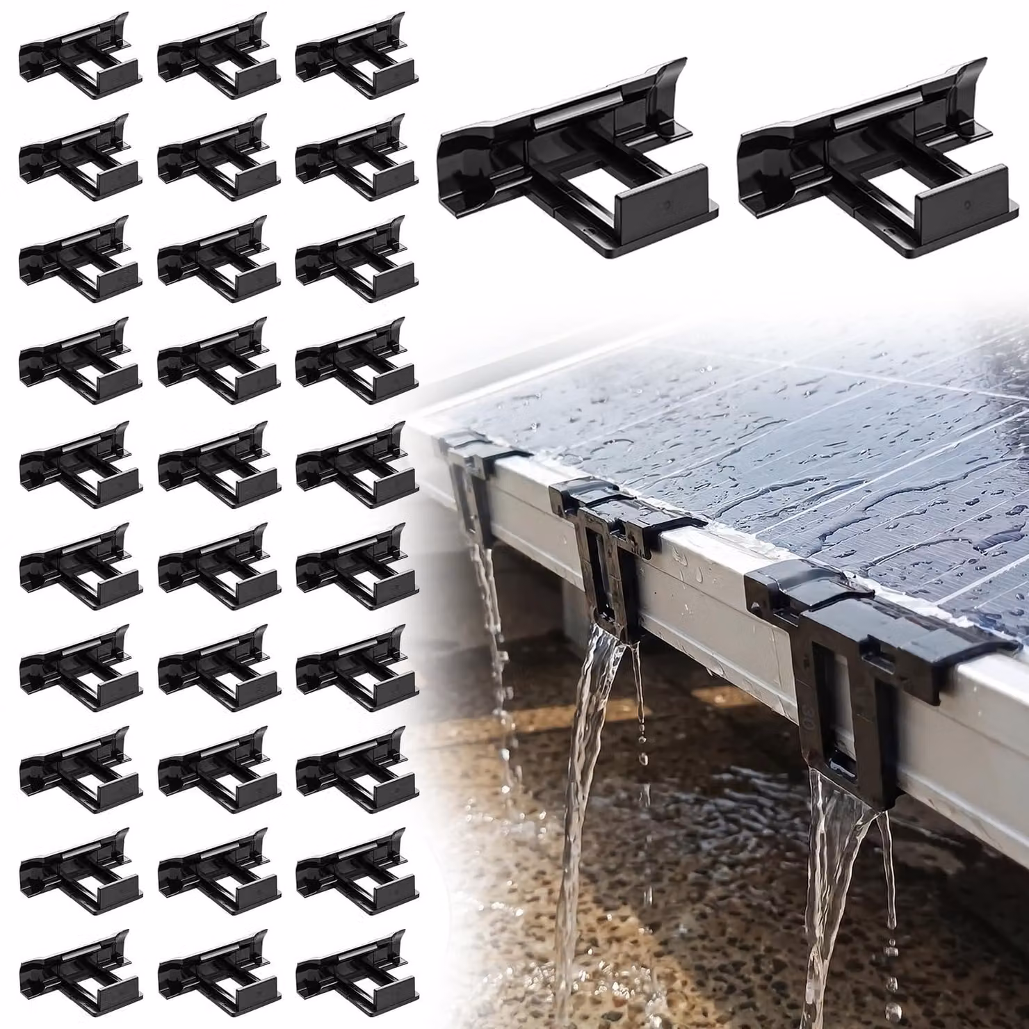Clip per il drenaggio dell'acqua per pannelli solari PV, diametro 30 mm, confezione da 32 pezzi