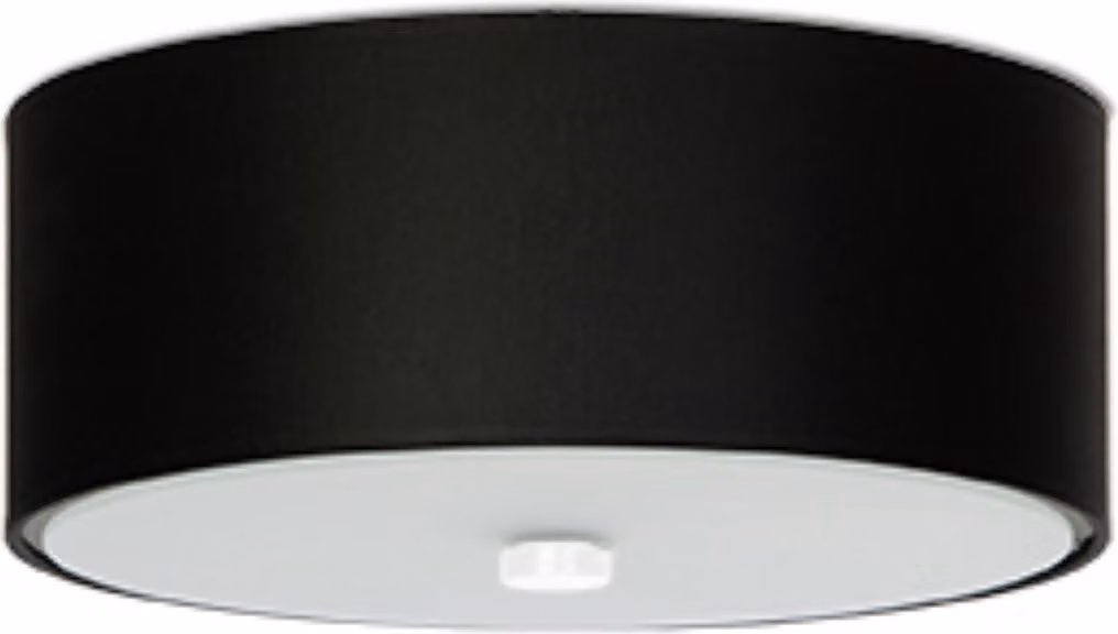 Plafoniera rotonda GRADUS nera 3xE27x15W in tessuto, dimensioni: 22x30x30 cm, IP20, Pure Lume