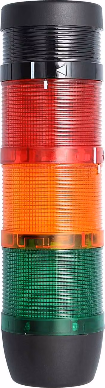 Colonna segnaletica STEX24 verde-giallo-rosso, 70 mm, 24 V CA/CC, luce LED fissa con cicalino, SS70-B3/24 109 Volume 90 db - 1 pezzo