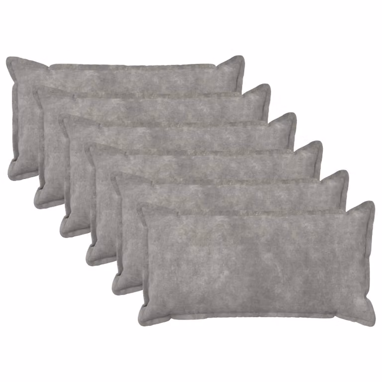 Set di 6 federe vidaXL HOUTEN in microfibra grigio, L 70 cm x P 40 cm