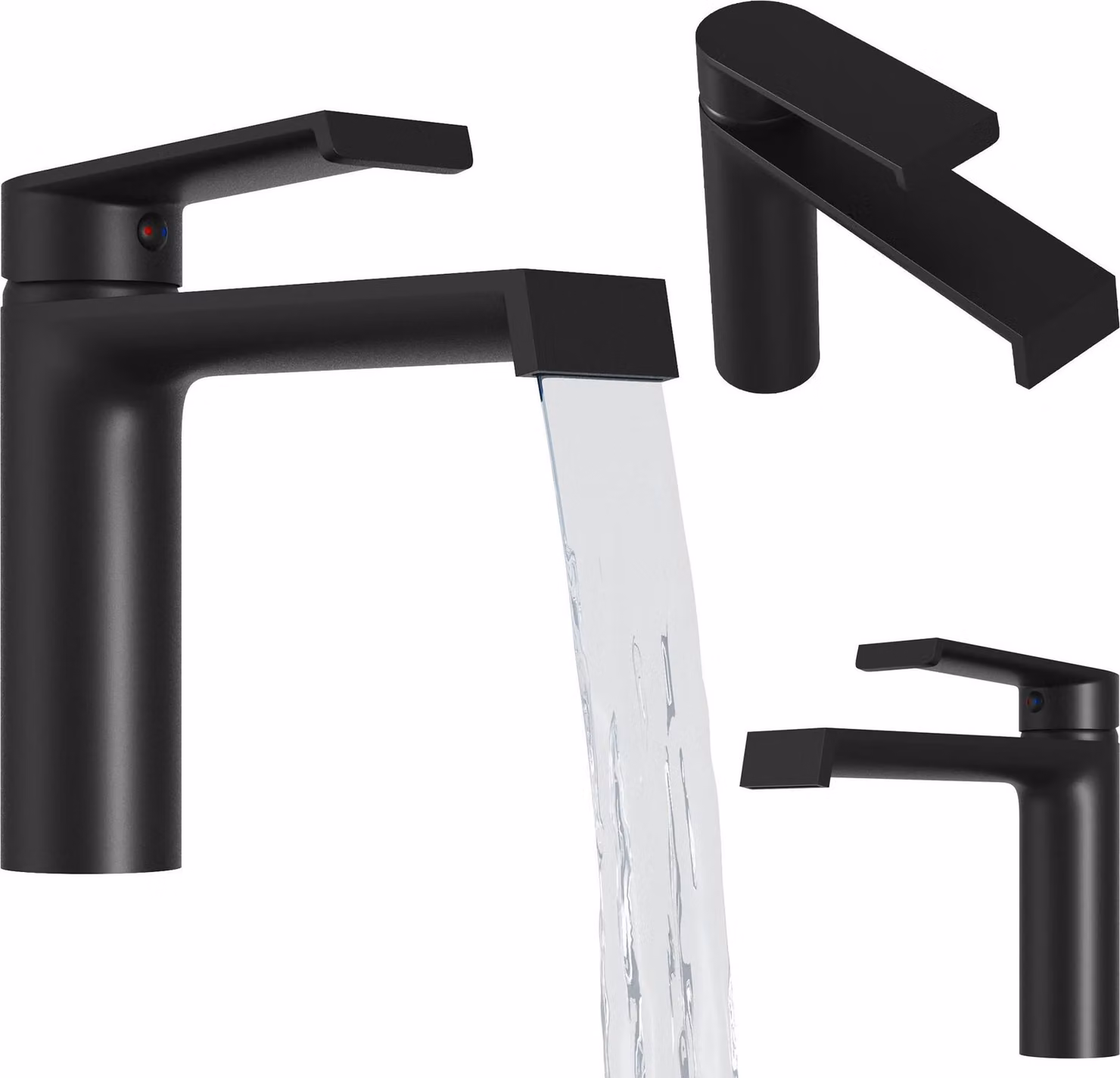 Granitan - Rubinetto per lavabo - Rubinetto da bagno - Miscelatore monocomando - Nero - Rubinetto per lavabo - BALI