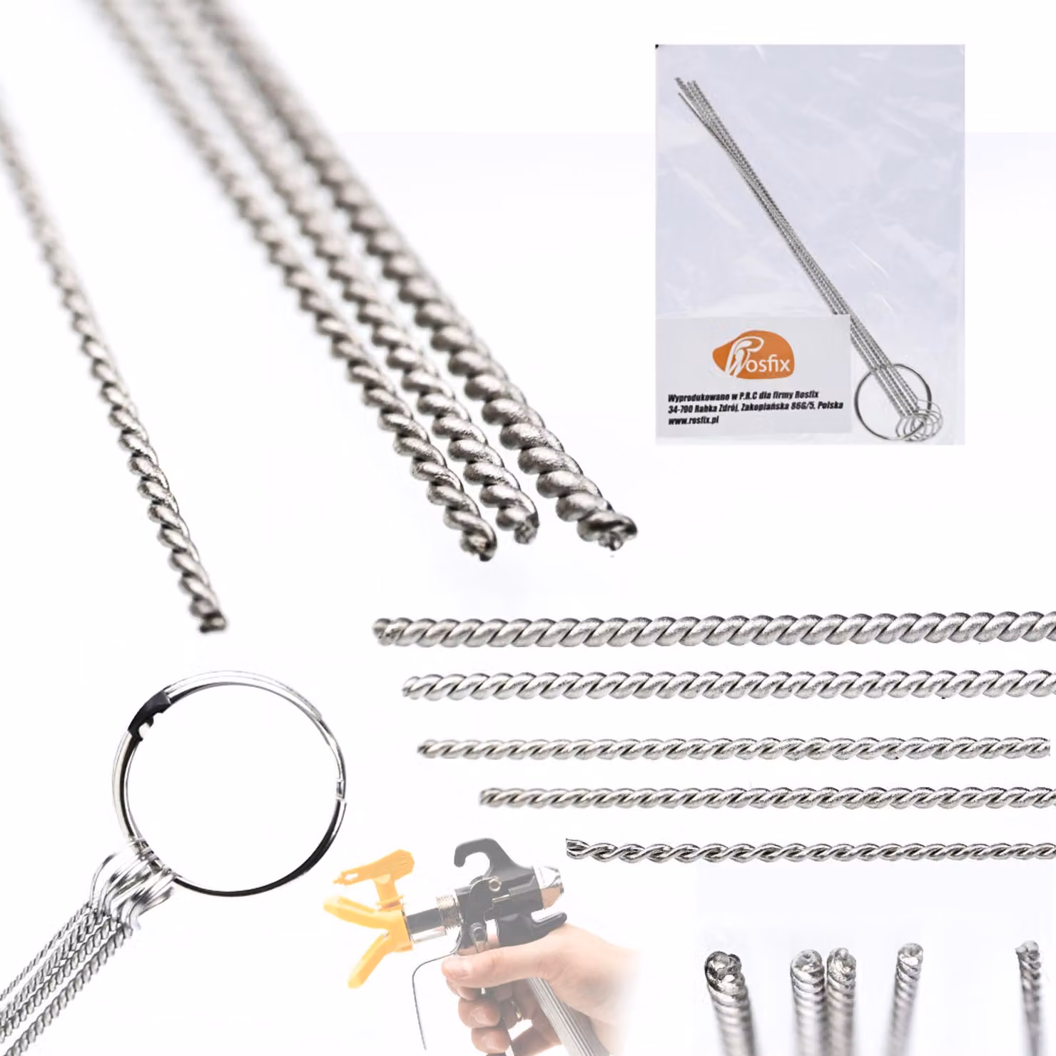 Rosfix Set di 5 Aghi per la Pulizia del Metallo – 0,5 – 1,4 mm | Per Pistole a Spruzzo e Ugelli, Resistenti, Precisi | Accessori per la Verniciatura
