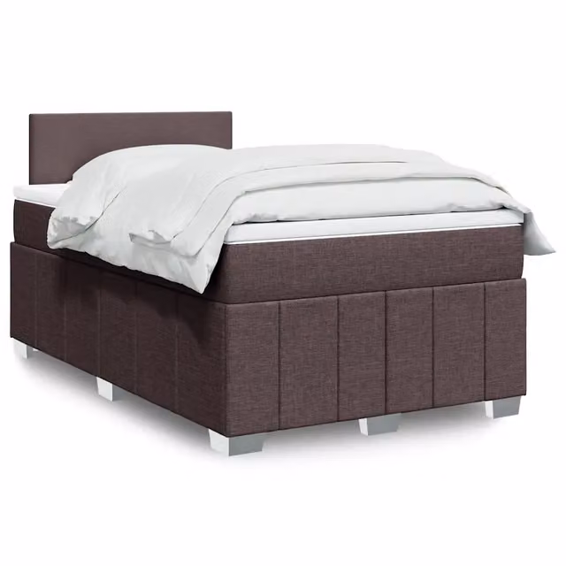 Letto con Giroletto a Molle e Materasso Ibrido vidaXL, Marrone e Bianco, L/P/H: 120 x 190 x 100,5 cm