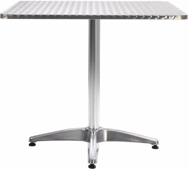 Tavolo da giardino quadrato vidaXL in alluminio argentato L: 80 cm, P: 80 cm, H: 70 cm