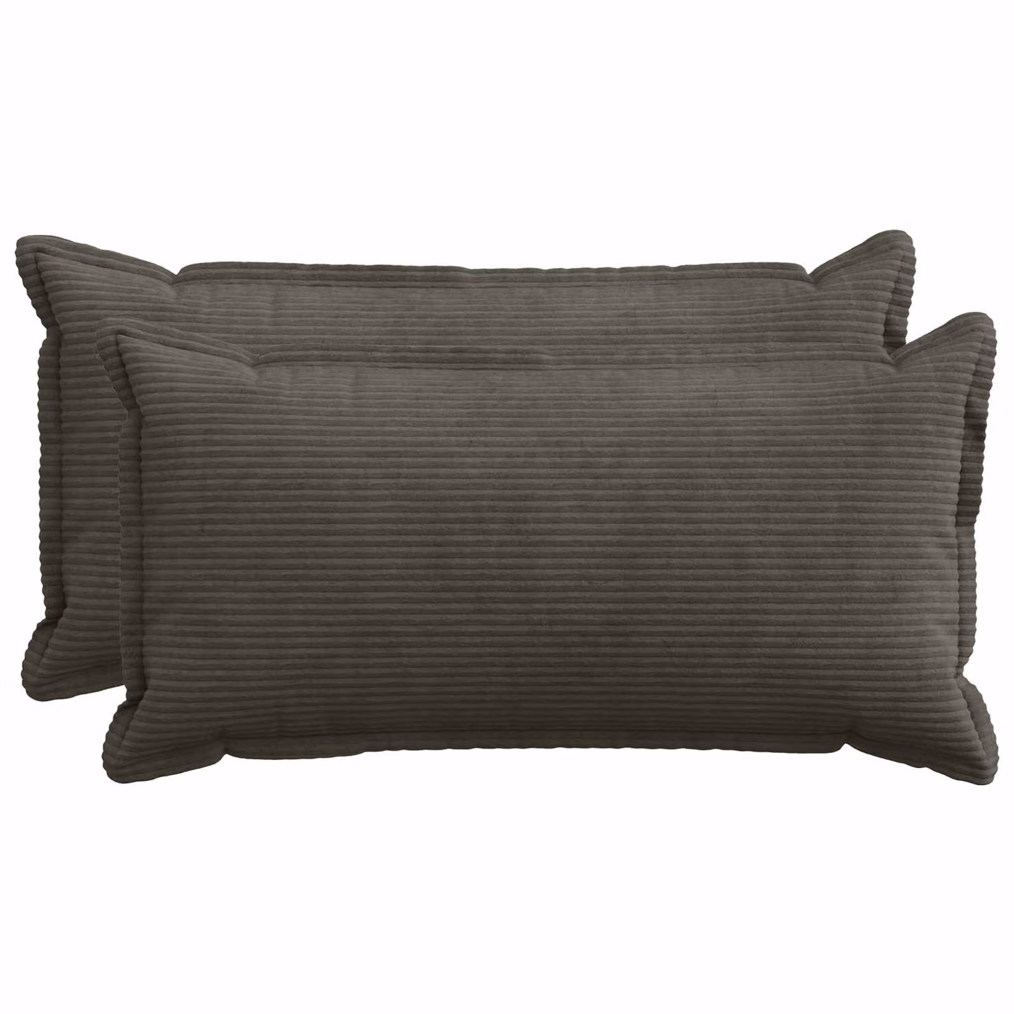 Set di 2 federe vidaXL HOUTEN in velluto a coste, colore antracite, L 40 cm x P 70 cm