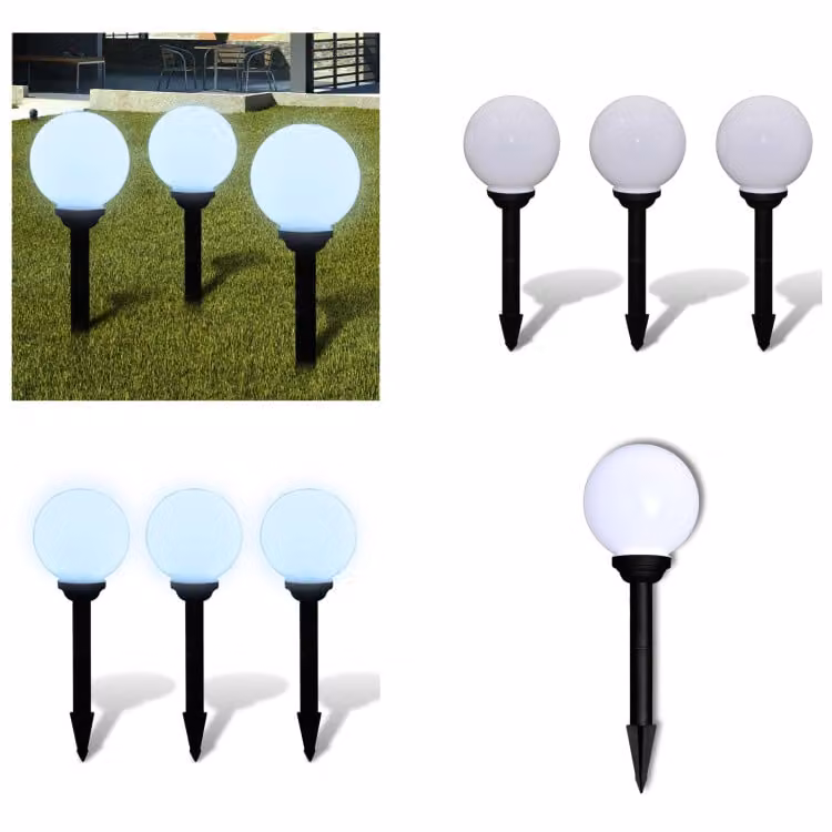 vidaXL Luci da sentiero 3 pz. LED 20 cm con picchetto a terra - Lampada da giardino - Lampade da giardino - Illuminazione esterna - Illuminazione esterna
