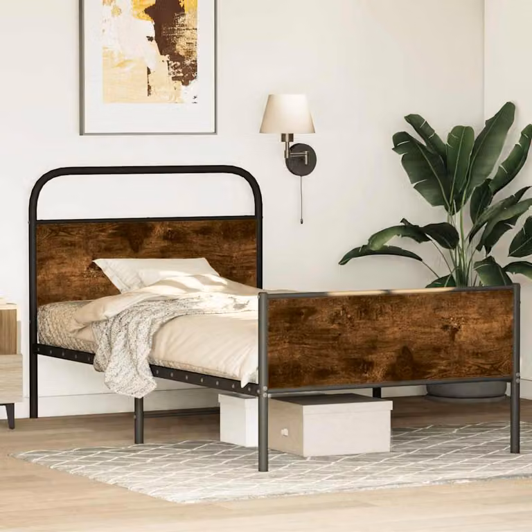 Giroletto senza materasso vidaXL in Rovere Sonoma e truciolato, colore marrone, 90x190 cm