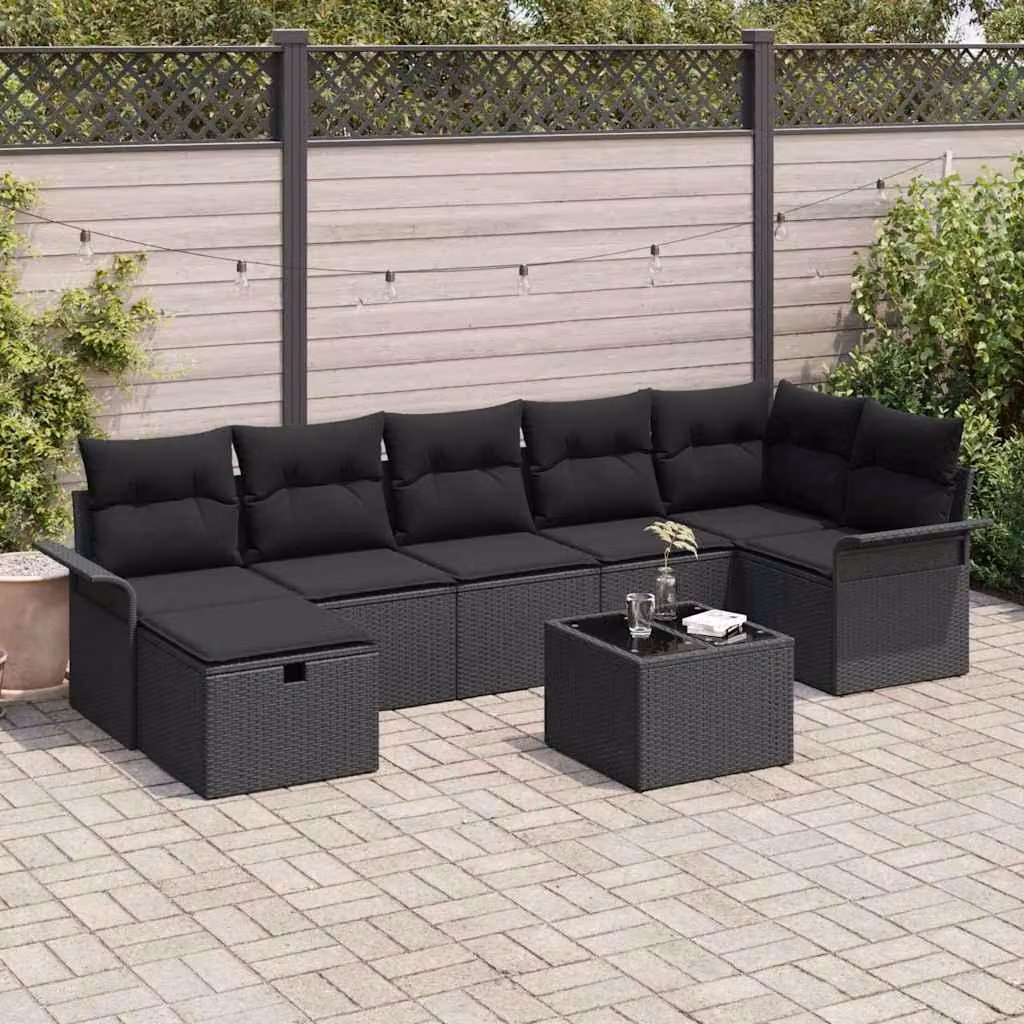 Maison Exclusive - Set da giardino composto da 8 pezzi, divano in rattan sintetico