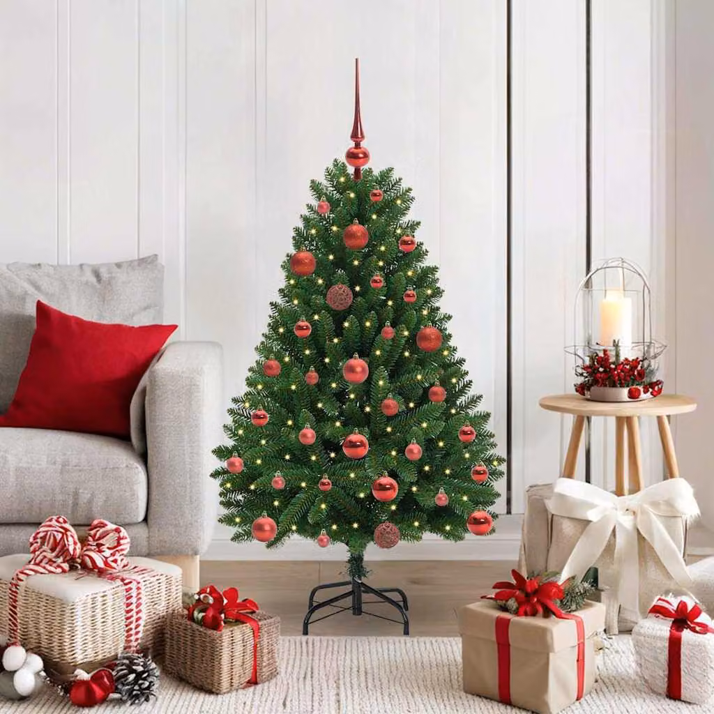 Maison Exclusive - Albero di Natale artificiale, altezza 120 cm, 150 luci a LED, luce bianca calda, colore verde