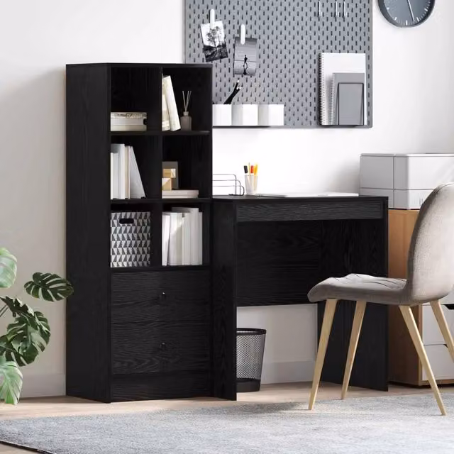 Scrivania Rovere Nero 115,5 x 50 x 127 cm 2 pz 3337346