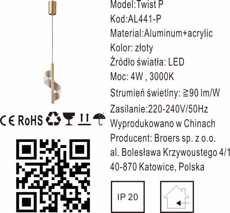 Twist P - Lampada a sospensione a LED