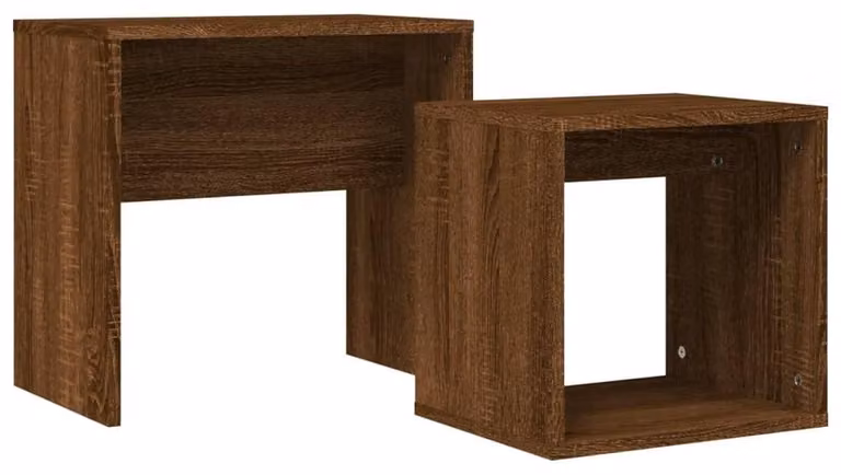 Set di 2 tavolini da salotto salvaspazio, effetto legno