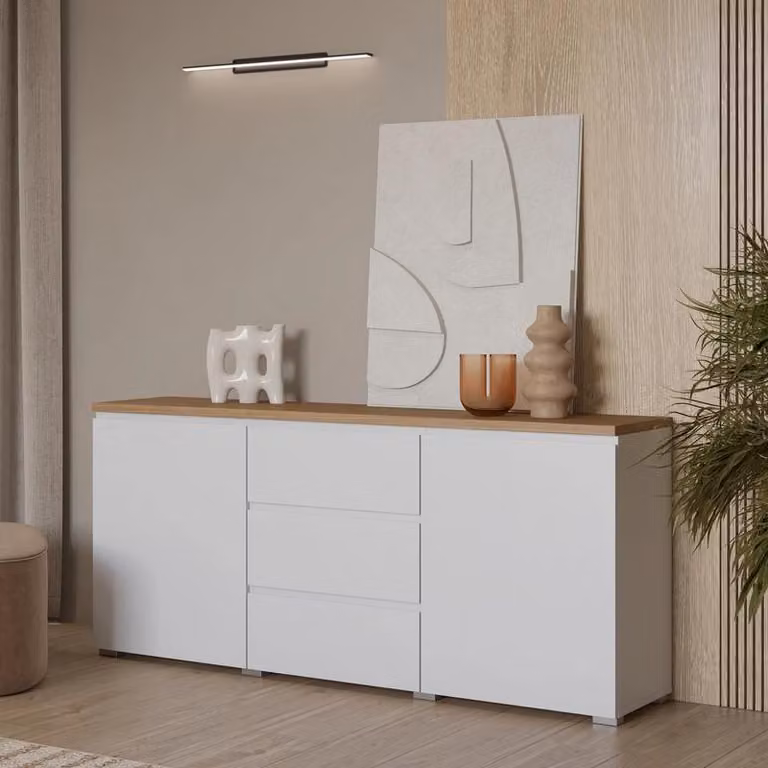 Cassettiera combinata CAPRI - bianco / rovere malva
