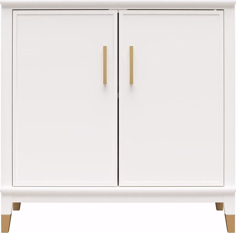 Comò >Bendik< 2 ante, 1 ripiano, bianco, MDF - 84x84x40 cm (LxAxP)