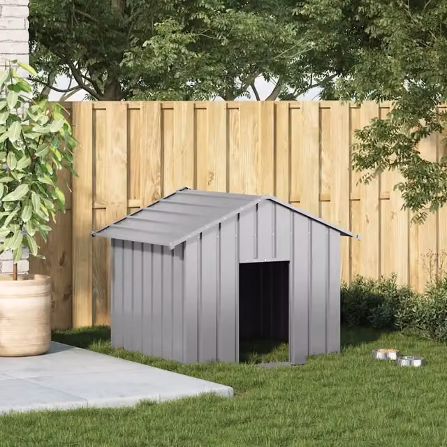 Casetta per cani DESIGN IN in metallo grigio con tetto rimovibile e resistente alle intemperie L/P/H: 131 x 101 x 102 cm
