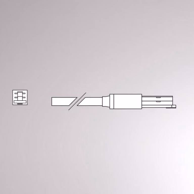 Molto Luce Alimentazione finale per guida Volare Cavo 2m bianco Kabelendeinspeisung, Bianco / Opale, Metallo, Sistema a binario