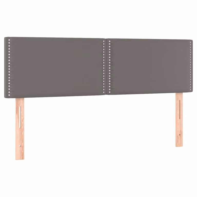 Testiera Grigio 144x5x78/88 cm in Pelle finta