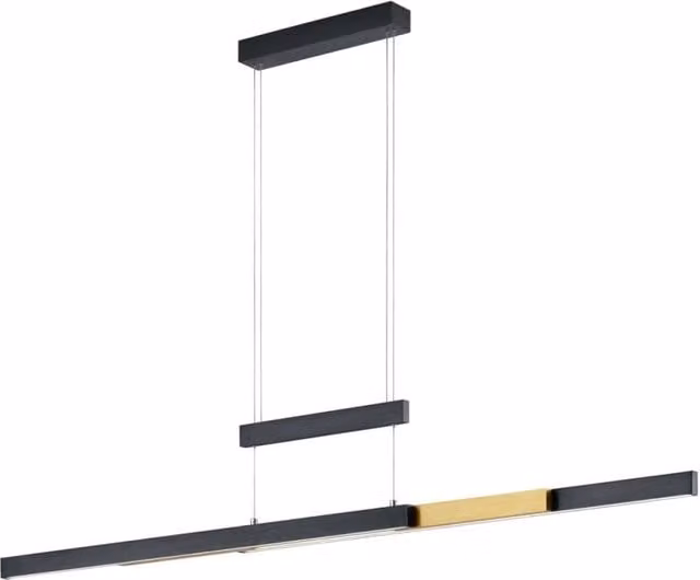 Lampada a sospensione LED Trajan nera 150 cm Trio 45W