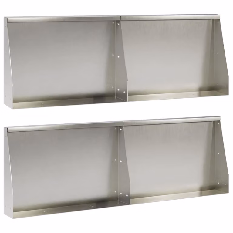 Set di 4 pezzi muro di contenimento per orto rialzato vidaXL in acciaio inox argento L: 60 cm, P: 12 cm, H: 30 cm