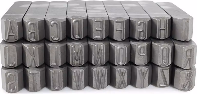Set di timbri a mano Dönges, appuntiti, 27 pezzi, A - Z, altezza caratteri 10 mm