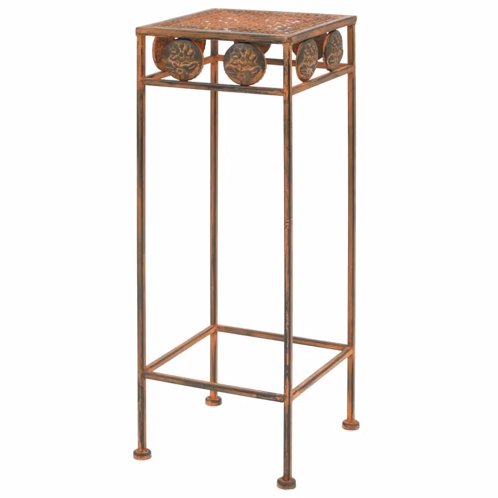 vidaXL Set di supporti per piante 3 pezzi in metallo stile vintage color ruggine