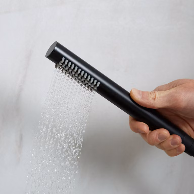 Sistema Termostatico Doccia e Vasca Nero con Asta Saliscendi e Doccetta (1 Via) - Nox