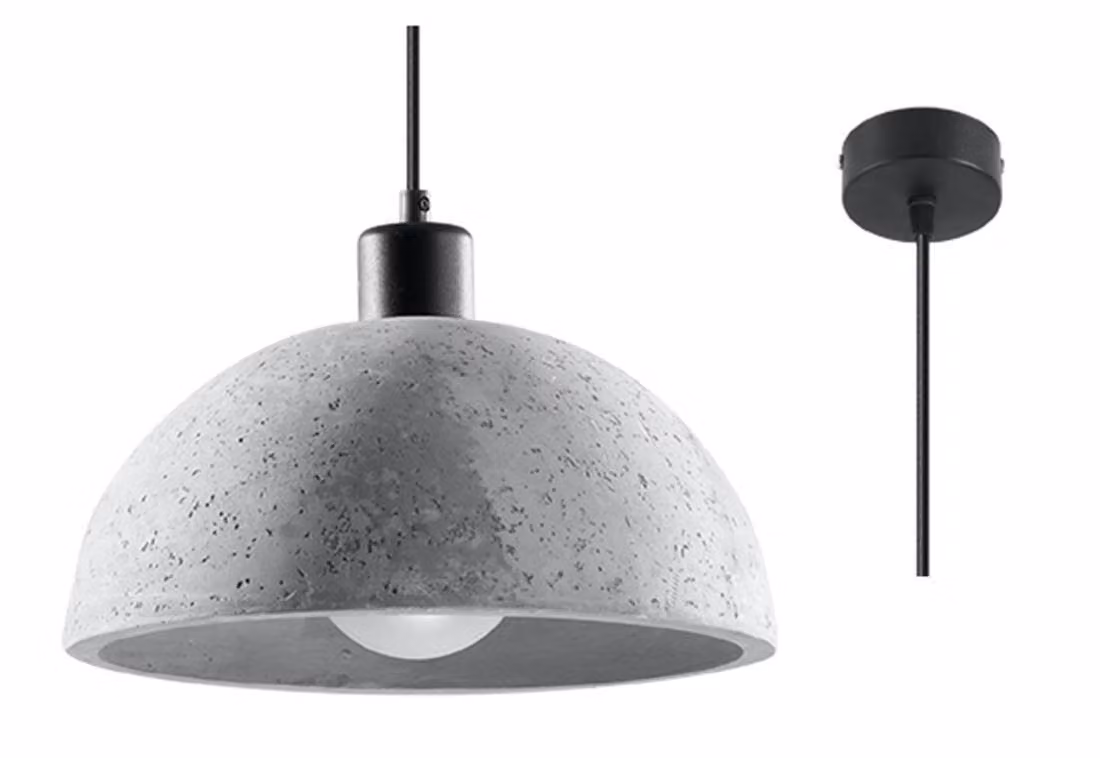 Lampada a sospensione PABLITO 1xE27 15W calcestruzzo 120x30x30cm Sollux Lighting