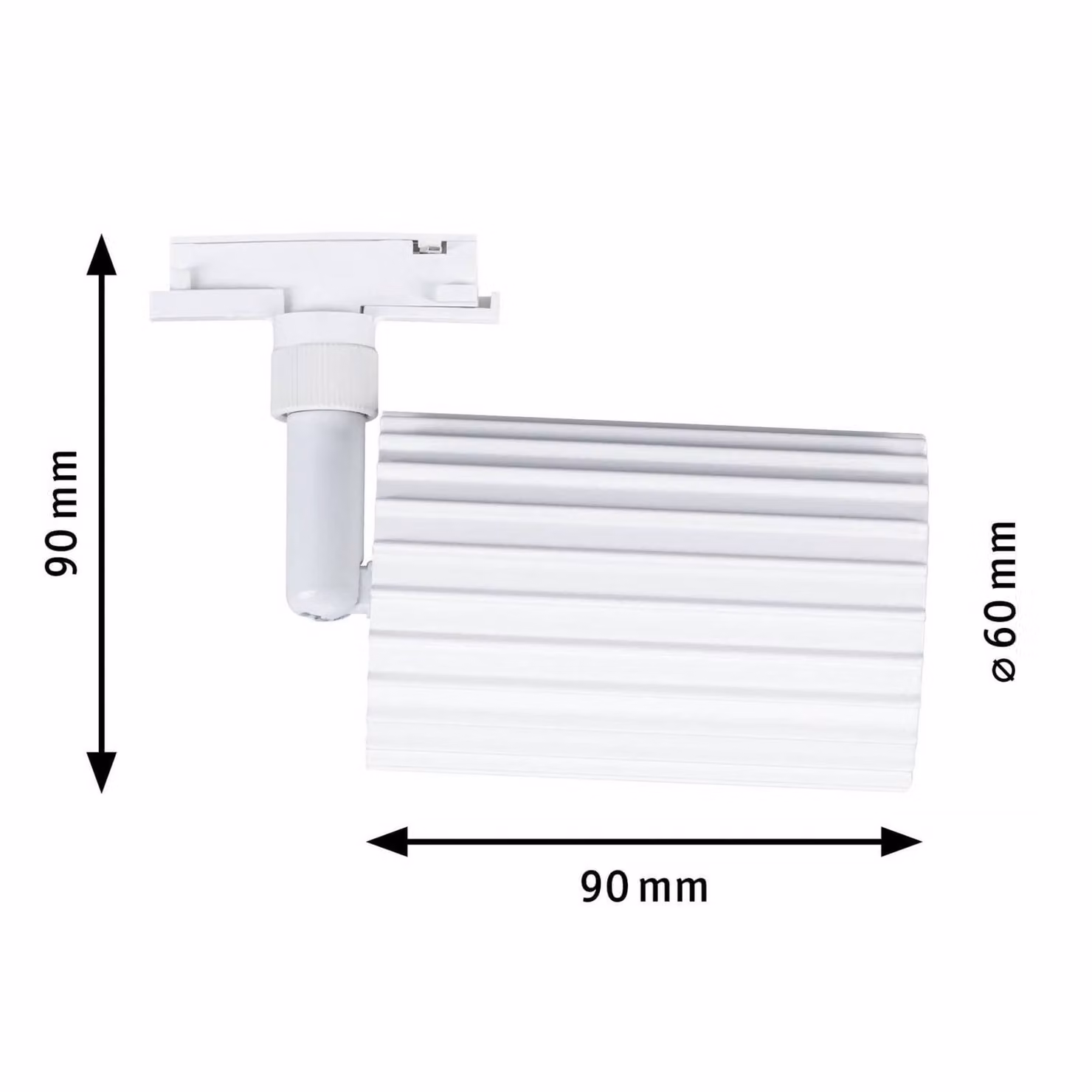 Paulmann URail Faretto su binario Lirena, bianco, Ø 6 cm, GU10 dimmerabile, Bianco / Opale, Soggiorno / Sala da pranzo, Metallo, Moderno