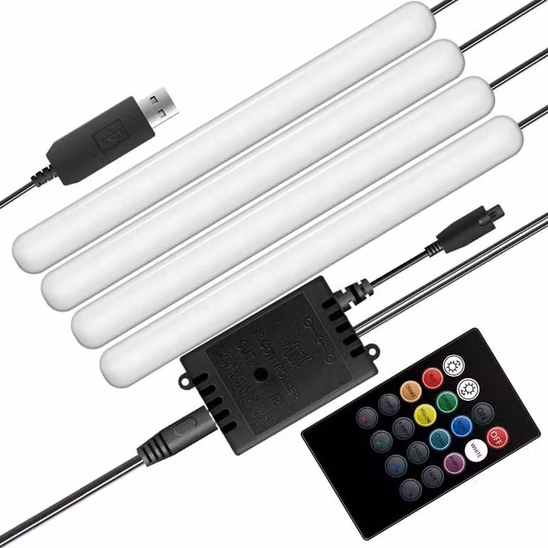 Striscia LED per auto controllata da suono, RGB 4x12