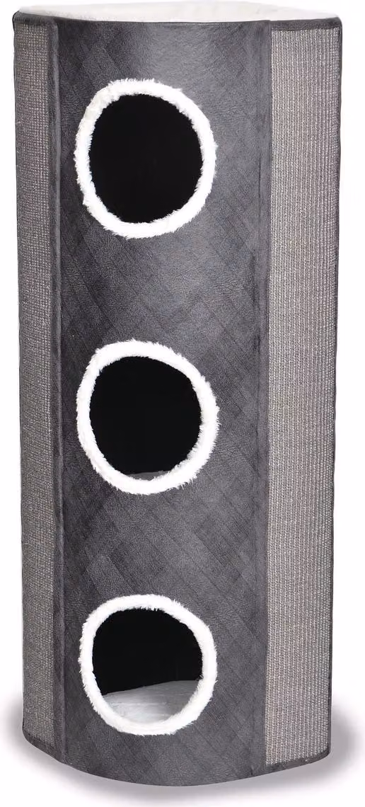 Torre tiragraffi Duvo+ Berta grigio/bianco, misura: L