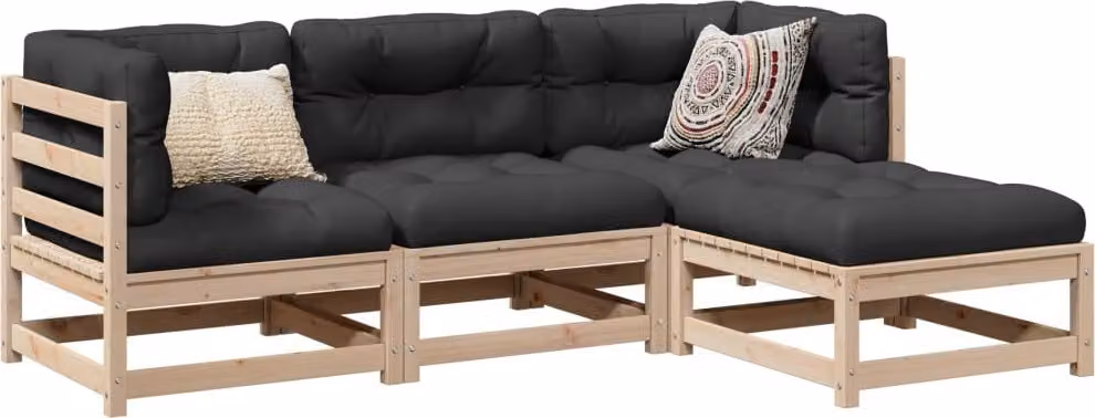 Maison Exclusive - Set Divani da Giardino 4 pz in Legno Massello di Pino