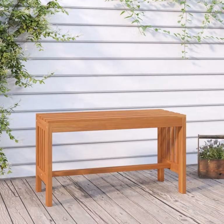 The Living Store Panca da giardino 80 cm in legno massiccio di eucalipto