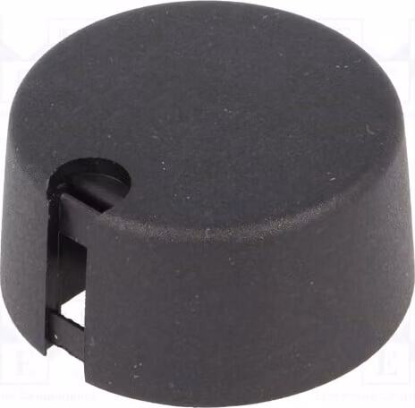 1 x Manopola rotativa Kuntoff, diametro albero: 6 mm, dimensioni: 31 x 16 mm, con indicatore, colore nero, codice prodotto: A1031069. Manopole rotative