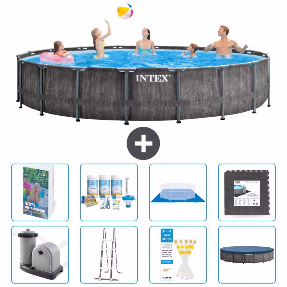 Struttura per piscina a forma di prisma - 549x122 cm - composta da 7 elementi - modello S581