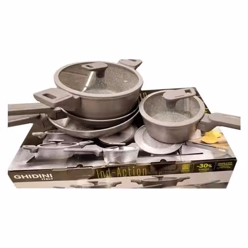 Batteria di pentole Ghidini Cipriano Action Full Induction in alluminio antiaderente, 8 pezzi, Tortora/Beige – 2